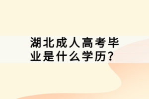 湖北成人高考毕业是什么学历？