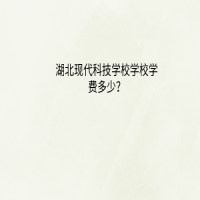 湖北现代科技学校学费多少？