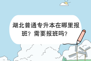 湖北普通专升本在哪里报班？需要报班吗？