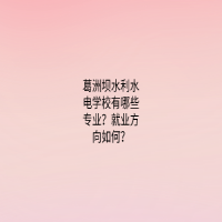 葛洲坝水利水电学校有哪些专业？就业方向如何？