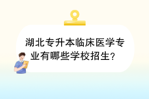 湖北专升本临床医学专业有哪些学校招生？