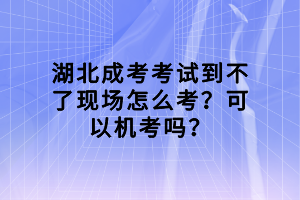 湖北成考考试到不了现场怎么考？可以机考吗？