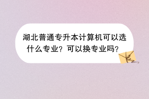湖北普通专升本计算机可以选什么专业？可以换专业吗？