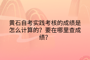 黄石自考实践考核的成绩怎么计算的？要在哪里查成绩？