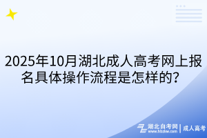 2025年10月湖北成人高考网上报名具体操作流程是怎样的？