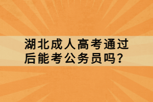 湖北成人高考通过后能考公务员吗？