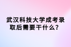 武汉科技大学成考录取后需要干什么？