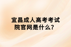 宜昌成人高考考试院官网是什么？