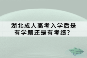 湖北成人高考入学后是有学籍还是有考绩？