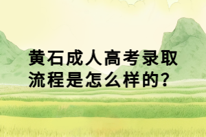 黄石成人高考录取流程是怎么样的？