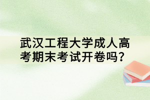 武汉工程大学成人高考期末考试开卷吗？