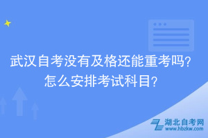 武汉自考没有及格还能重考吗？怎么安排考试科目？
