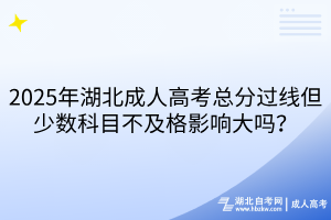 2025年湖北成人高考总分过线但少数科目不及格影响大吗？