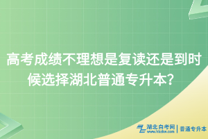 高考成绩不理想是复读还是到时候选择湖北普通专升本？