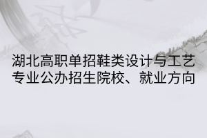 湖北高职单招鞋类设计与工艺专业公办招生院校、就业方向