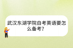 武汉东湖学院自考英语要怎么备考？