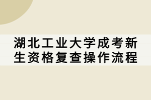 湖北工业大学成考新生资格复查操作流程