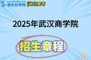 2025年武汉商学院招生章程