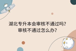 湖北专升本会审核不通过吗？审核不通过怎么办？