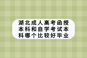 湖北成人高考函授本科和自学考试本科哪个比较好毕业？