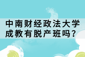 中南财经政法大学成教有脱产班吗？