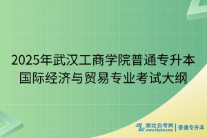 2025年武汉工商学院普通专升本国际经济与贸易专业考试大纲