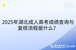 2025年湖北成人高考成绩查询与复核流程是什么？