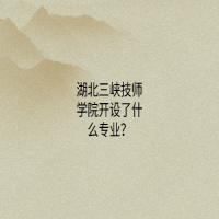 湖北三峡技师学院开设了什么专业？