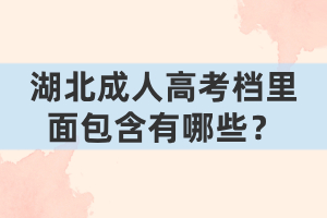 湖北成人高考档里面包含有哪些？