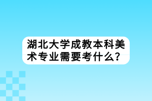 湖北大学成教本科美术专业需要考什么？