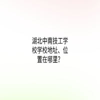 湖北中南技工学校学校地址、位置在哪里？