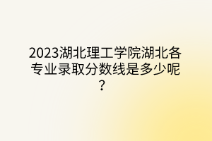 2023湖北理工学院湖北各专业录取分数线是多少呢？