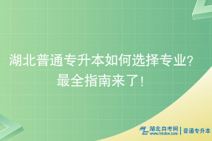 湖北普通专升本如何选择专业？最强选择指南来了！