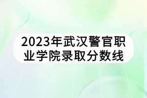2023年武汉警官职业学院录取分数线