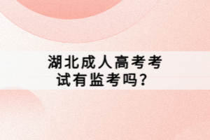 湖北成人高考考试有监考吗？