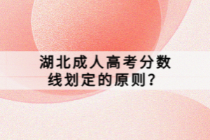 湖北成人高考分数线划定的原则？
