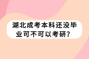 湖北成考本科还没毕业可不可以考研？