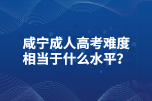 咸宁成人高考难度相当于什么水平？