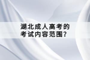 湖北成人高考的考试内容范围？