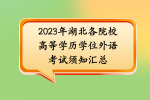 2023年湖北各院校高等学历学位外语考试须知汇总