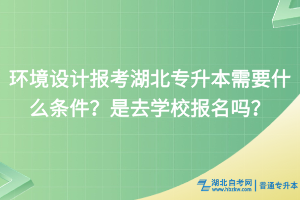 环境设计报考湖北专升本需要什么条件？是去学校报名吗？