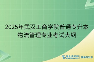 2025年武汉工商学院普通专升本物流管理专业考试大纲