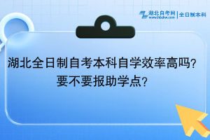 湖北全日制自考本科自学效率高吗？要不要报助学点？