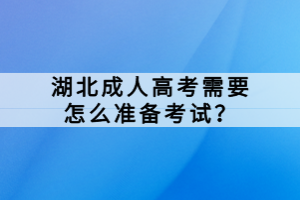 湖北成人高考需要怎么准备考试？