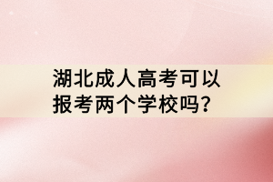 湖北成人高考可以报考两个学校吗？