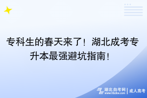 专科生的春天来了！湖北成考专升本最强避坑指南！