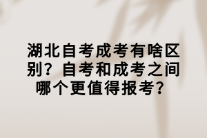 湖北自考成考有啥区别？自考和成考之间哪个更值得报考？