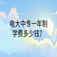 电大中专一年制学费多少钱？