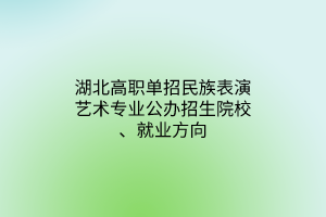 湖北高职单招民族表演艺术专业公办招生院校、就业方向