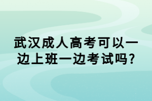 武汉成人高考可以一边上班一边考试吗?